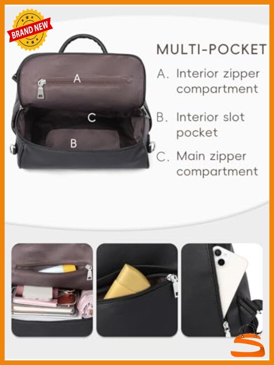 PU Leather Anti-theft Fashion Travel Backpack Purse Shoulder Bag main image 2